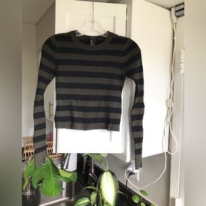 Ribbed crop tee striped